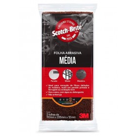Fibra Abrasiva De Limpeza Pesada Média 110mmx225mm c/ 02Pçs 3M