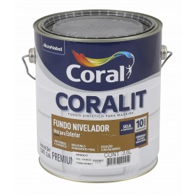 Fundo Nivelador e Preparador Para Madeira Branco 3,6L Coral
