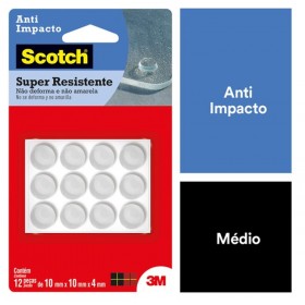 Protetor Silicone Anti-Impacto Redondo Médio 10mm 12 Peças 3M Scotch