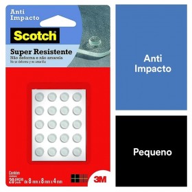 Protetor Silicone Anti-Impacto Redondo Pequeno 8mm 20 Peças 3M Scotch