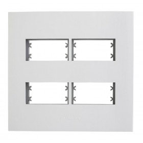 Placa 4x4 c/ Suporte 2 + 2 Postos Separados Branco Inova Pro Alumbra