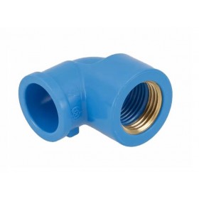 Joelho 90ø c/ Bucha PVC Azul Roscável e Soldável 1/2" 20mm Amanco