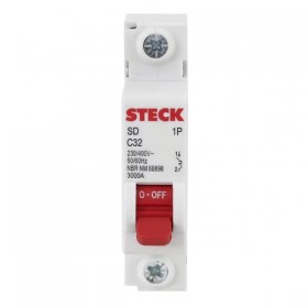 Disjuntor Unipolar DIN Curva C 32A Steck