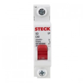 Disjuntor Unipolar DIN Curva C 50A Steck