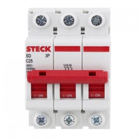 Disjuntor Tripolar DIN Curva C 25A Steck