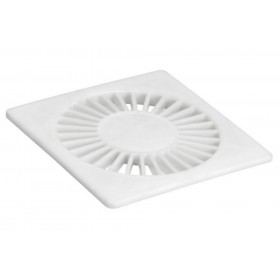 Grelha sem Caxilho Quadrada Branca Radial Plástico 10x10cm Amanco