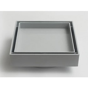 Ralo Oculto / Invisível c/ Encaixe Universal 13x13cm Cinza Claro P&A