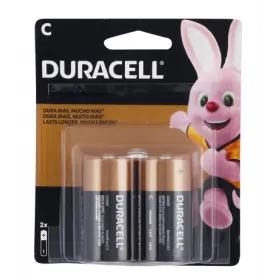 Pilha Bateria Alcalina Média Tipo C c/ 02 Unidades Duracell