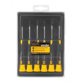 Jogo De Chave De Fenda E Phillips De Precisão Com 6 Peças Vonder