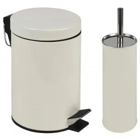 Conjunto Ágata Lixeira 3L Bege c/ Escova Hig. de Vaso Sanitário MOR