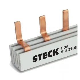 Barramento Trifásico 80A p/ Disjuntor DIN Pólo Unitário Steck