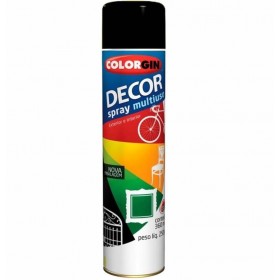 Tinta Spray Decor Multiuso Preto Fosco 360ml Colorgin