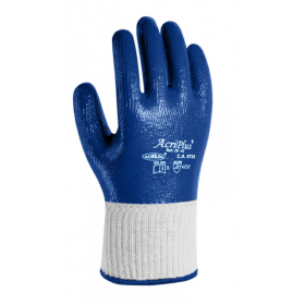 Luva de Malha Algodão Emborrachada em Polímero Azul Tam. 9 Acrilon