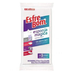 Esponja Mágica Conjunto c/ 03 Unidades Esfrebom Bettanin