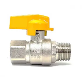 Válvula Esfera Reta p/ Gás Macho / Fêmea BSP 1/2" Emmeti