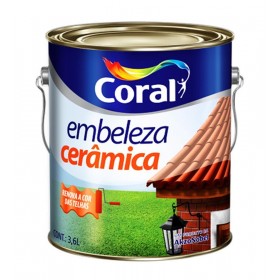 Tinta p/ Telhas e Tijolos Embeleza Cerâmica Brilhante 3,6L Coral