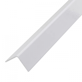 Cantoneira Tipo L Sobrepor Abas Iguais para Parede Alumínio Branca 3m x 1" (2,54cm) Metalkit