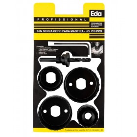 Jogo Kit Serra Copo p/ Madeira 32mm ~ 54mm c/ 06 peças 9JN EDA