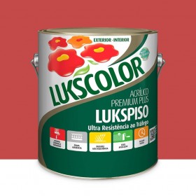 Tinta Piso Acrílico Premium Plus Vermelha Segurança 3,6L Lukscolor