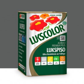 Tinta Piso Acrílico Premium Plus Lukspiso Cinza Chumbo 18L Lukscolor