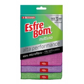 Pano Multiuso Alta Performance Microfibra c/ 03 Peças Esfrebom Bettanin
