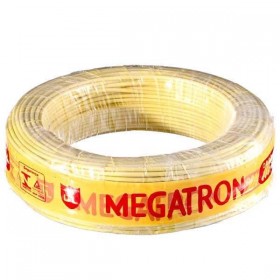 Fio Cabo Flexível 2,5mm2 750V Amarelo Rolo C/100M Megatron