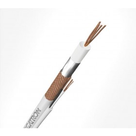 Cabo Coaxial Flexível Branco 4mm c/ Alimentador por Metro p/ CFTV