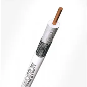 Cabo Coaxial Branco Série RG6 95% Malha por Metro Megatron