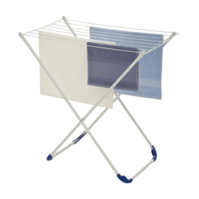 Varal de Chão Portátil Simples em Aço Dobrável Branco 7001 Maxeb