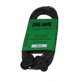 Varal de Aço Revestido Multiuso 20m Super Resistente Del-Wal