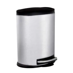 Lixeira Multiuso Aço Inox Tampa Preta 5 Litros c/ Pedal Ônix MOR