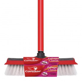 Vassoura Multiuso Esfrega e Seca 2 em 1 com Cabo Condor