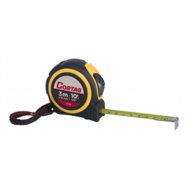 Trena de Aço Fita Metálica 3m x 16mm Emborrachada c/ Trava Cortag