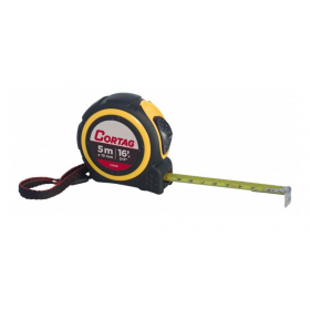 Trena de Aço Fita Metálica 5m x 19mm Emborrachada c/ Trava Cortag