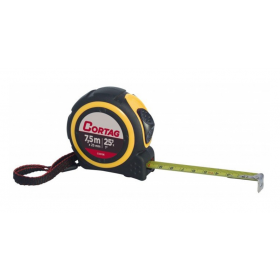 Trena de Aço Fita Metálica 7,5m x 25mm Emborrachada c/ Trava Cortag