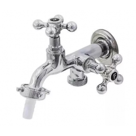 Torneira Tanque Parede c/ Derivação p/ Máquina Cromada C-33 Hidroprata