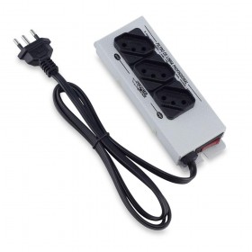 Filtro De Linha Metálico c/ Abas e 03 Tomadas Bivolt Forceline