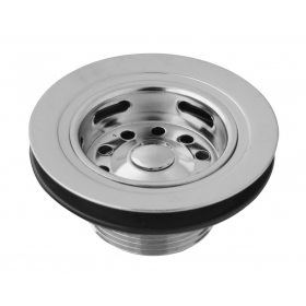 Válvula Americana Metal c/ Cesta p/ Pia Cozinha 3.1/2" Hidroprata