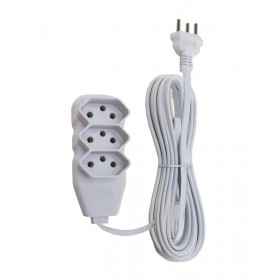 Extensão Elétrica Slim 3 Tomadas 10A Tripolar 10m Branco Force Line