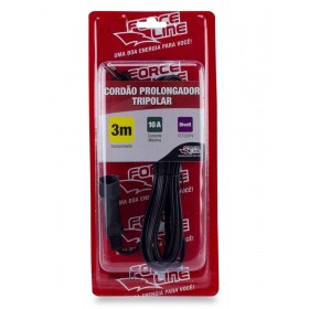 Cordão Prolongador Reforçado Tripolar 1 Tomada 10A 3m Force Line