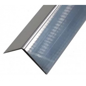 Cantoneira Tipo L Sobrepor Abas Iguais para Parede Alumínio Cromado Natural Polido 3m x 1/2" (1,27cm) Metalkit
