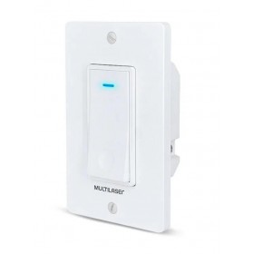 Conjunto Interruptor Inteligente 4x2 1 Tecla Wifi Branco Multilaser