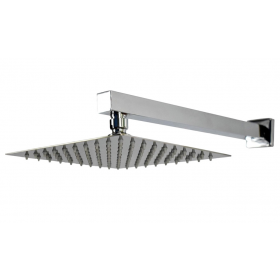 Chuveiro Ducha Quadrado Aço Inox Slim c/ Braço Gás Solar Rieti