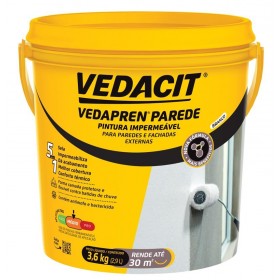 Tinta / Pintura Acrílica Impermeável Vedapren Parede Branco 3,6kg Vedacit