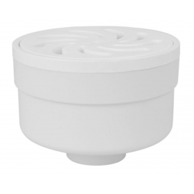 Ralo Seco Cônico Cilíndrico c/ Grelha Branca Redondo 100x52x40 Amanco