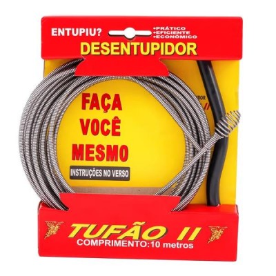 Desentupidor Tufão de Canos Profissional c/ Mola Rotativa 10m Overtime