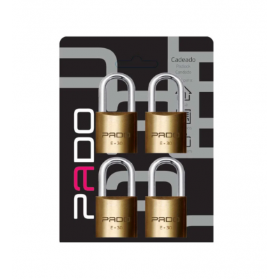 Cadeado Mesmo Segredo e Chave com 04 peças 30mm Pado