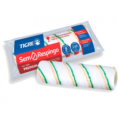 Rolo Lã Sintética Premium Anti Respingo 23cm s/ Cabo 1374 Tigre