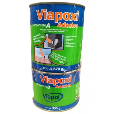 Compound Adesivo Estrutural Cola Ferro Concreto 1kg Viapoxi Viapol