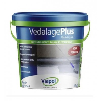 Manta Líquida Premium Concreto p/ Lajes Vedalage Plus 12kg Viapol